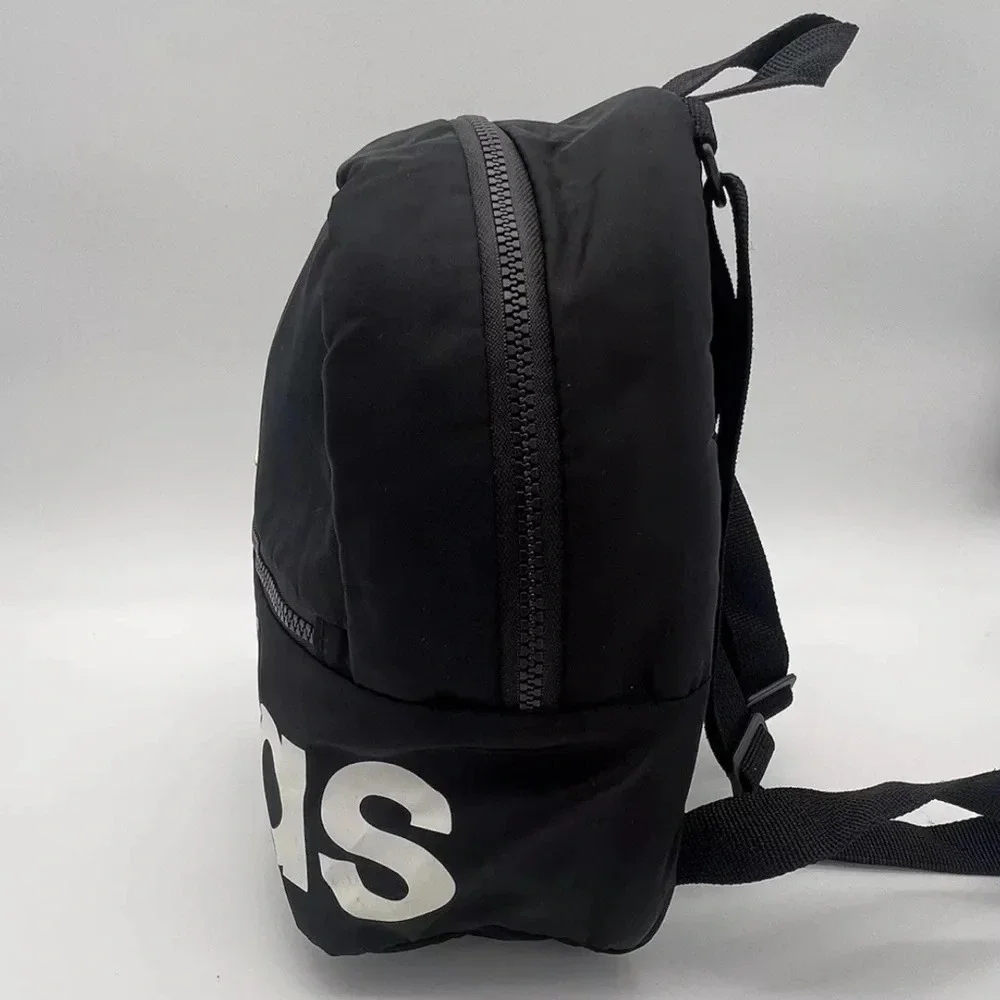 Adidas Mini Backpack Purse Black Gold Linear Logo Travel Bag School Sporty EUC - Picture 8 of 13